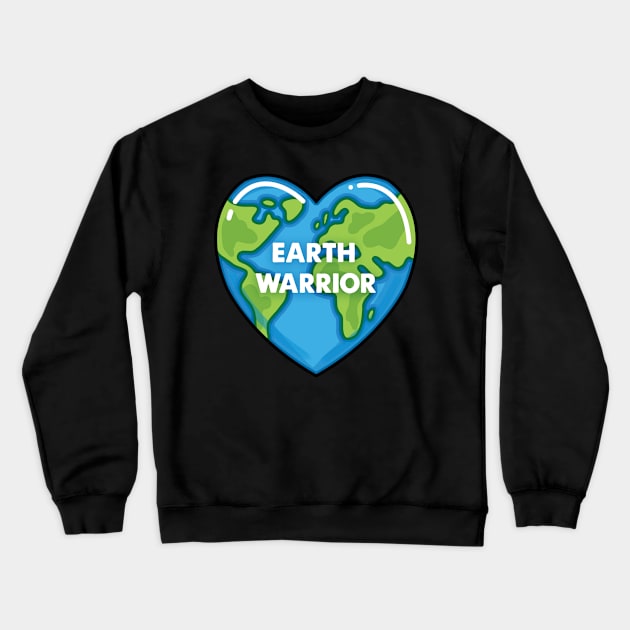 Earth Warrior - Heart Earth Crewneck Sweatshirt by SuperrSunday